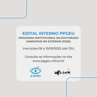 Edital Interno – Doutorado Sanduíche no Exterior (PDSE/CAPES)